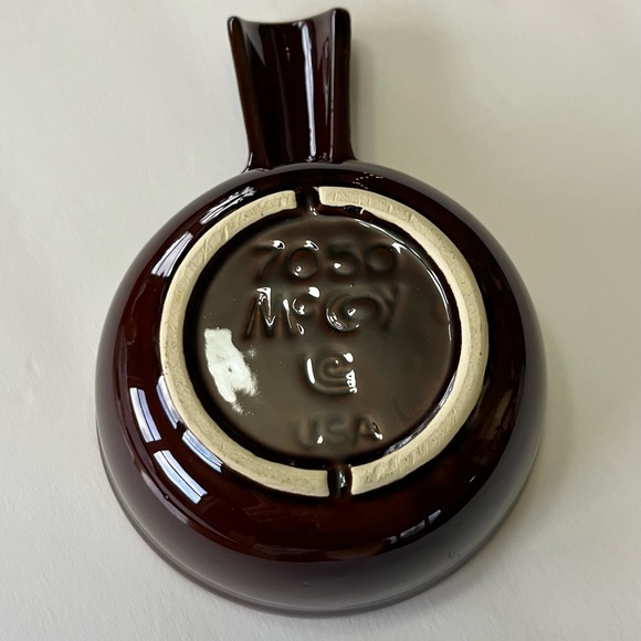 VTG McCoy pottery 1960s brown drip glaze French onion soup bowl, #7050 - Picture 8 of 8